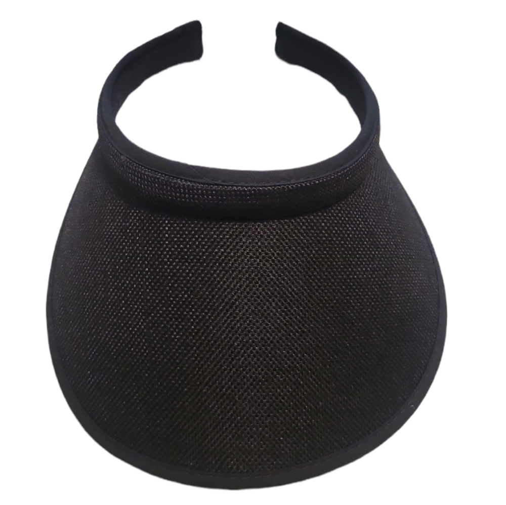 Brand New Slip On Visor Woven Cloth One Size Fits All Beach Sun Pool Beach Black